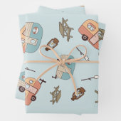 Retro Camper Wrapping Paper Geschenkpapier Set (Beispiel)