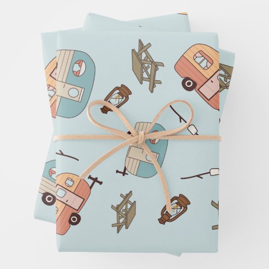 Retro Camper Wrapping Paper Geschenkpapier Set (Beispiel)