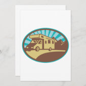 Retro Campervan Einladung (Vorne/Hinten)