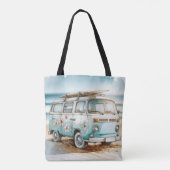 Retro-Campervan mit Surfbrett Tasche (Rückseite)