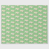 Retro Campervan Motorhome RV Van Green Geschenkpapier (Flach)