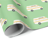 Retro Campervan Motorhome RV Van Green Geschenkpapier (Rolleneckpunkt)