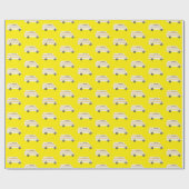 Retro Campervan Motorhome RV Van Yellow Geschenkpapier (Flach)