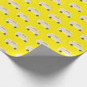 Retro Campervan Motorhome RV Van Yellow Geschenkpapier (Ecke)