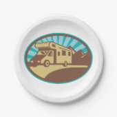 Retro Campervan Pappteller (Vorderseite)