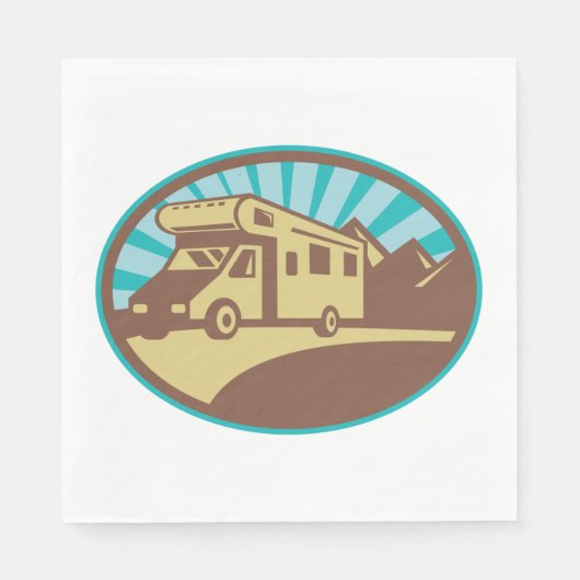 Retro Campervan Serviette (Vorderseite)