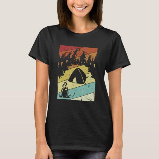 Retro Campgrounds Glamping Backpacking Camper Camp T-Shirt (Vorderseite)
