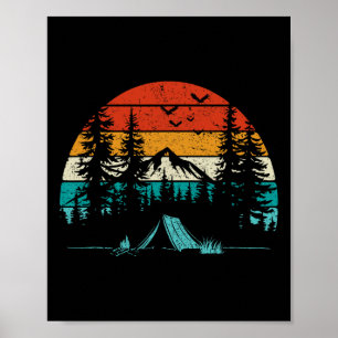Retro-Camping-Abenteuer Fernweh Natur Outdoor Poster