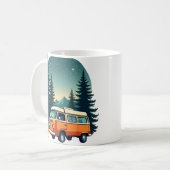 Retro-Camping-Abenteuer Van Life Wald-Explorer O Kaffeetasse (Vorderseite Links)