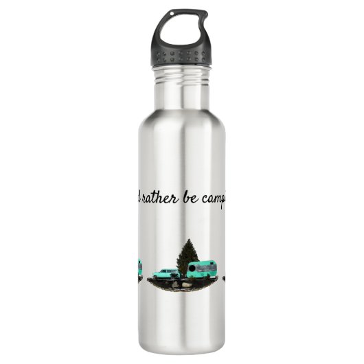 Retro Camping Anhänger Nomade Wasserflasche Edelstahlflasche (Vorderseite)