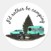 Retro-Camping-Anhänger-Sticker Runder Aufkleber (Vorderseite)