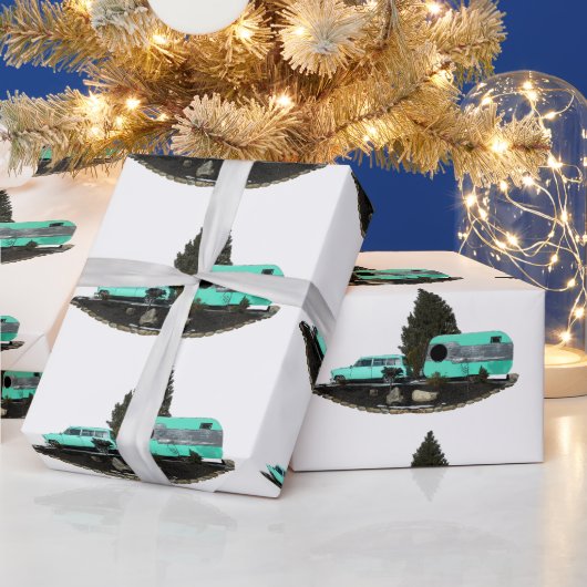 Retro-Camping-Anhänger-Wrapper Geschenkpapier (Feiertage)