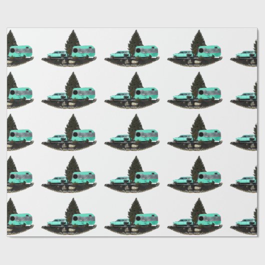 Retro-Camping-Anhänger-Wrapper Geschenkpapier (Flach)