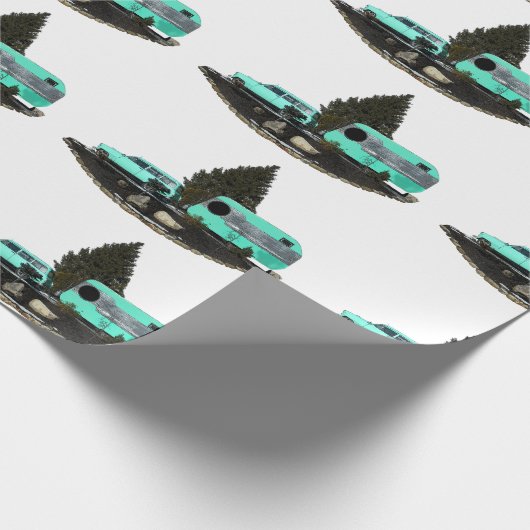 Retro-Camping-Anhänger-Wrapper Geschenkpapier (Ecke)
