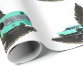 Retro-Camping-Anhänger-Wrapper Geschenkpapier (Rolleneckpunkt)