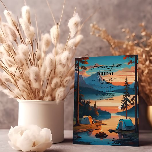 Retro-Camping-Brautparty Einladung