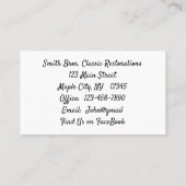 Retro Camping Car Trailer Business Cards Visitenkarte (Rückseite)