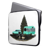 Retro Camping Car Trailer Notebook-Sieb Laptopschutzhülle (Vorderseite Links)