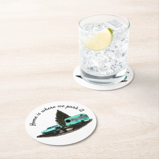 Retro Camping Car Trailer Paper Untersetzer (Vor Ort)