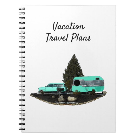 Retro Camping Car Trailer SpiralNotebook Notizblock (Vorderseite)