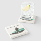 Retro Camping Car Trailer Stone Untersetzer (Seitenansicht)