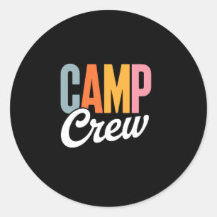 Retro-Camping-Crew Sommer-Camping lustige Freunde Runder Aufkleber