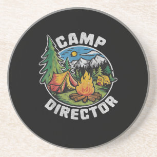 Retro-Camping-Direktor Camping-Sommercamp Lustiges Getränkeuntersetzer