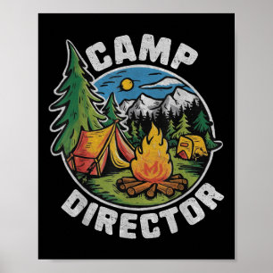 Retro-Camping-Direktor Camping-Sommercamp Lustiges Poster