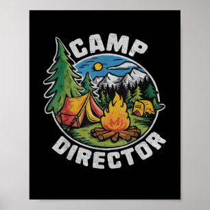 Retro-Camping-Direktor Camping-Sommercamp Lustiges Poster