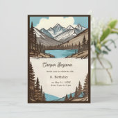 Retro-Camping-Geburtstagsjunge Einladung (Stehend Vorderseite)