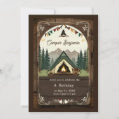 Retro-Camping-Geburtstagsjunge-Einladung Einladung (Vorderseite)