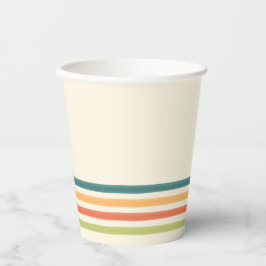 Retro-Camping gestreifte Papiertassen Sommerparty Pappbecher