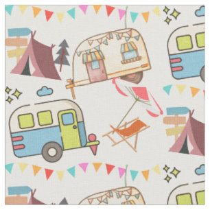 Retro Camping - Happy Camping. Alter Schulspass! Stoff