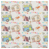 Retro Camping - Happy Camping. Alter Schulspass! Stoff (Muster)