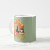 Retro Camping Mama trinkt Tee, Camper Mama Kaffeetasse (Vorderseite Links)