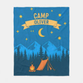 Retro-Camping-Nacht-Abenteuer Fleecedecke (Vorderseite)