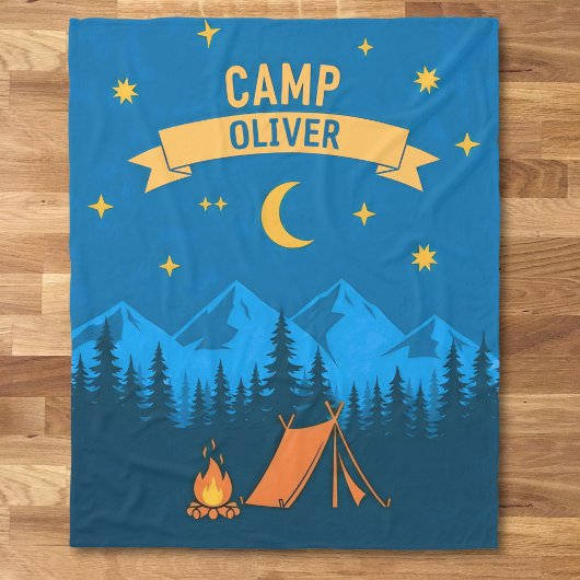 Retro-Camping-Nacht-Abenteuer Fleecedecke