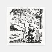 Retro Camping Paper Napkin Serviette (Vorderseite)