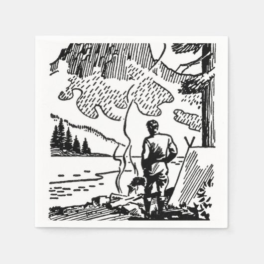 Retro Camping Paper Napkin Serviette (Vorderseite)