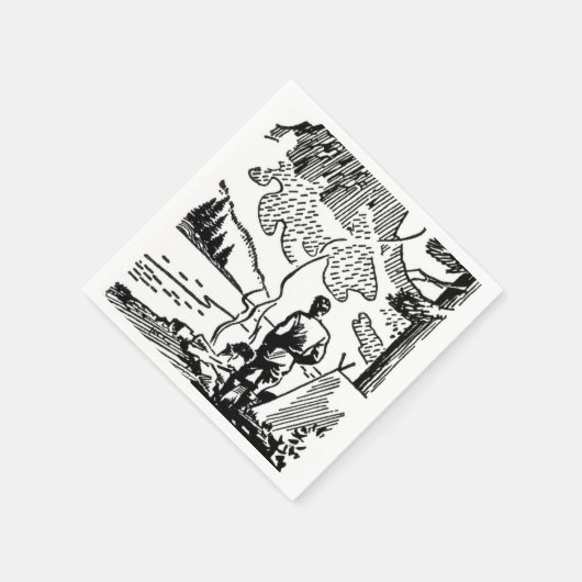 Retro Camping Paper Napkin Serviette (Ecke)