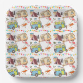 Retro-Camping Pappteller (Vorderseite)