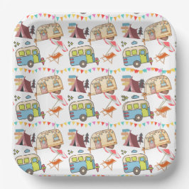 Retro-Camping Pappteller