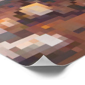 Retro-Camping-Pixel-Art-Design - Glühendes Lagerfe Poster (Ecke)