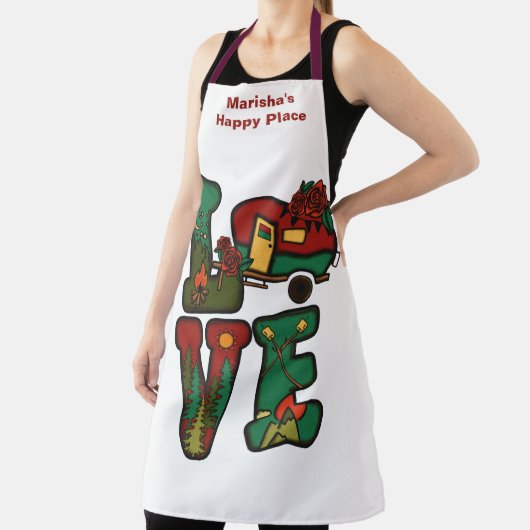 Retro Camping Theme LIEBE Camping Schürze (InSitu)