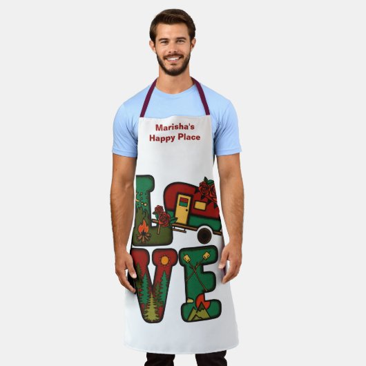 Retro Camping Theme LIEBE Camping Schürze (Getragen)