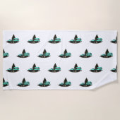 Retro Camping Trailer Nomad Beach Handtuch (Vorderseite)