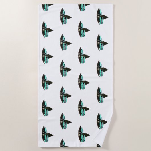 Retro Camping Trailer Nomad Beach Handtuch (Vorderseite)