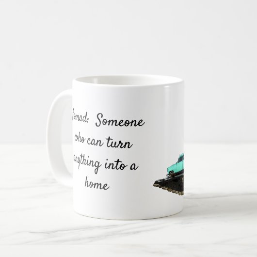 Retro Camping Trailer Nomad Kaffee Tasse (Vorderseite Links)