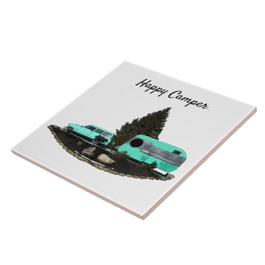 Retro Camping Trailer Nomad Keramik Tile Fliese (Seite)