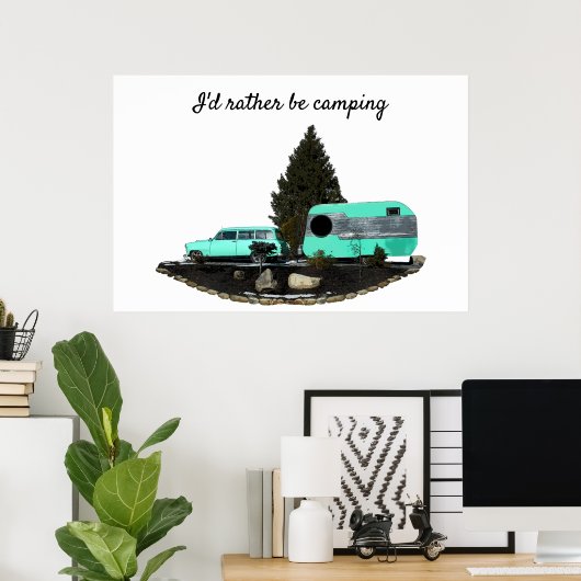 Retro Camping Trailer Nomad Poster (Heimbüro)
